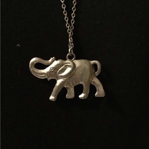 19” long silver elephant necklace.  Back same as front. Nice solid weigh…